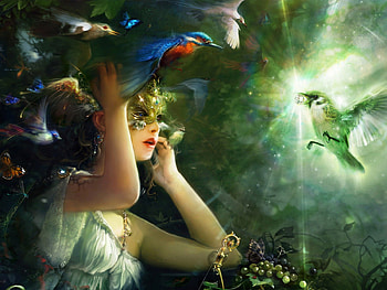 fantasy, soon, bird, ceazy, parte, girl, beautiful, wonderful, super, nice, butterfly, so good HD wallpaper