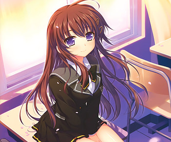 Anime girl, classroom, school dress, original HD wallpaper