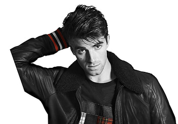 Andrew Taggart, black and white, Tommy Hilfiger HD wallpaper