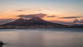 Vesuvio, Sunset view, Naples HD wallpaper