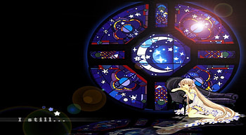 Chobits, night, blue, magic, black, cute, girl, beauty, woman, purple, anime, moon HD wallpaper
