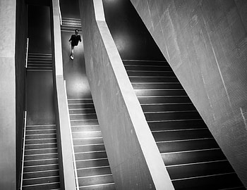 Minimalism, Bw, Chb, Stairs, Ladder, Human, Person HD wallpaper