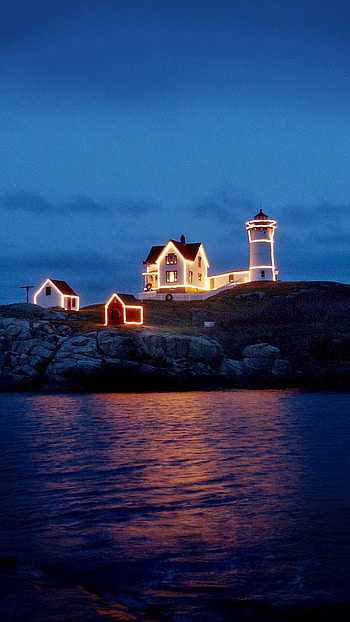 Nubble Lighthouse, Maine HD phone wallpaper
