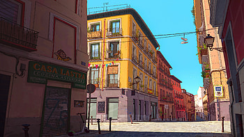 Normal Day At El Barrio Madrid, madrid, spain, city, artist, artwork, art, digital-art, artstation HD wallpaper