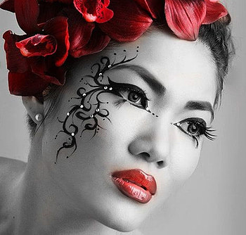fashion face, fashion, graphy, art, make up, red, models, people HD wallpaper