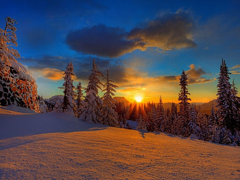Landscape, Winter, Nature, Sunset, Snow HD wallpaper