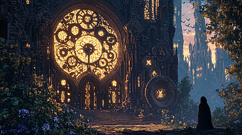 Enchanted Doors: A Pixel Art Fantasy in, pixel art, fantasy, architecture HD wallpaper