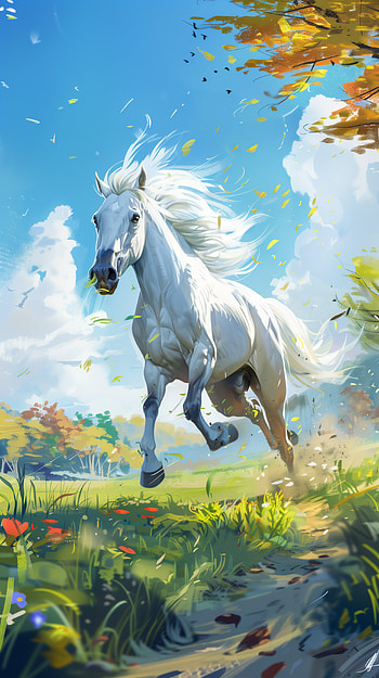 Majestic Meadow Stallion, horse, meadow HD phone wallpaper
