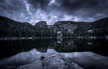 Nature, Water, Vertex, Forest, Tops, Mainly Cloudy, Overcast HD wallpaper