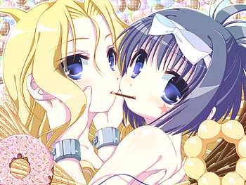 Eating pocky, cute, kawai, pocky, saki, girl, food, ryuumonbuchi touka, anime, kunihiro hajime, cool, blush HD wallpaper