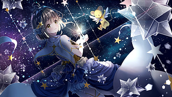 Kinomoto Sakura, blue, card captor, anime, sakura, kinomoto, girl, manga HD wallpaper