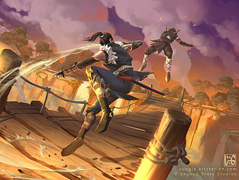 Epic Fantasy Ninja Duel – Action, fantasy, ninja HD wallpaper