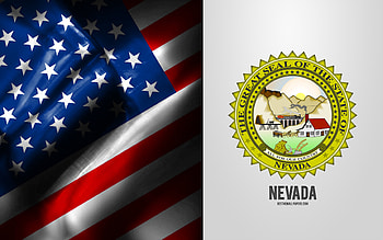 Seal of Nevada, USA Flag, Nevada emblem, Nevada coat of arms, Nevada badge, American flag, Nevada, USA HD wallpaper