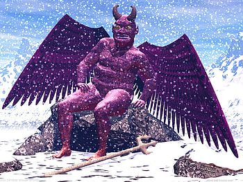 Hell ze, purple, horns, ice, demon, snow wings HD wallpaper