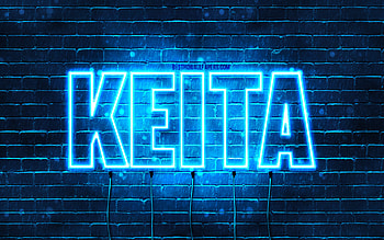 Happy Birtay Keita, , blue neon lights, Keita name, creative, Keita Happy Birtay, Keita Birtay, popular japanese male names, with Keita name, Keita HD wallpaper
