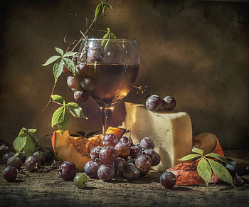 Still life, Wine, Grapes, Berries, Pumpkin HD wallpaper