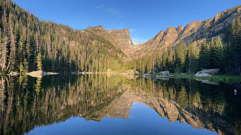 Dream Lake, Colorado, trees, sky, water, mountains, usa, reflections HD wallpaper