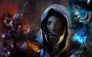 Garrus Vakarian, Mass Effect 2, Commander Shepard, Talizorah HD wallpaper