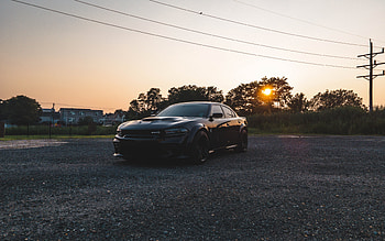 2021, Dodge Charger SRT, front view, exterior, black sedan, Charger tuning, American cars, Dodge HD wallpaper