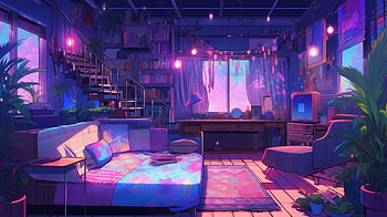 Enchanting Anime Bedroom, Anime, bedroom, aesthetic, interior design, aesthetic anime HD wallpaper