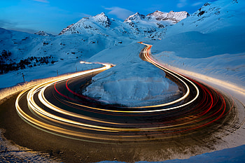 Winter, Nature, Snow, Road, Long-Term Exposure HD wallpaper
