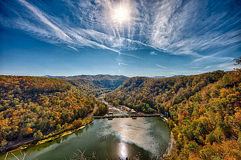 dam on a lovely river r, river, hills, damn, clouds, forests, r HD wallpaper