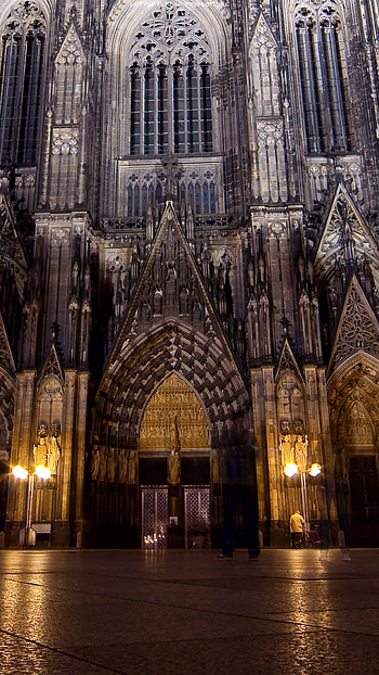 Preview gothic, night, city, style, architecture HD phone wallpaper