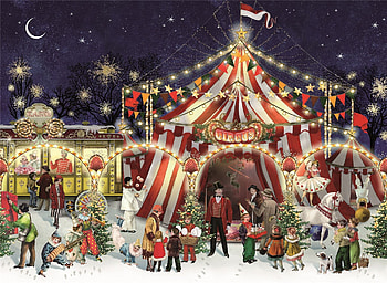 Circus, art, people, painting, fantasy, pictura, tent HD wallpaper