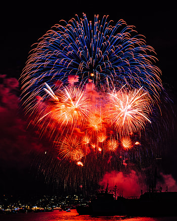Holidays, Night, Salute, Sparks, Multicolored, Motley, Fireworks, Firework HD phone wallpaper