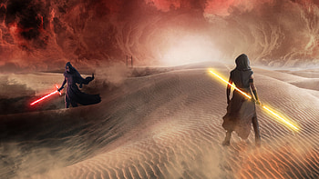 Rey Skywalker faces Kylo Ren, Kylo Ren, Rey (Star Wars), Sci Fi, Star Wars HD wallpaper