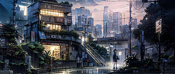 Anime Girl Street Side Shore, anime-girl, anime, artist, artwork, digital-art, artstation HD wallpaper