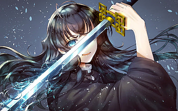 Muichiro Tokito, blue sword, Demon Slayer, protagonist, Demon Slayer Kimetsu no Yaiba, artwork, manga, Demon Hunter, Tokitou Muichirou, Tokito Muichiro, Muichiro Tokito Kimetsu no Yaiba HD wallpaper