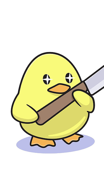 Duck with the knife, funny, duck HD phone wallpaper