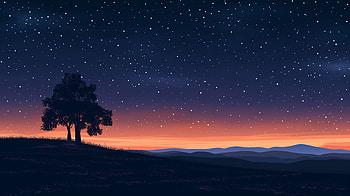 Starry Twilight Serenity -, starry sky HD wallpaper