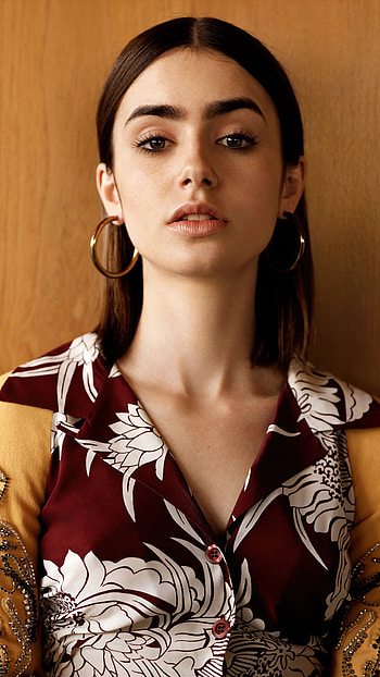 Lily Collins, Vogue UK, Sony Xperia HD phone wallpaper