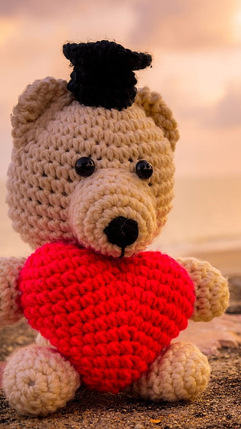 Beautiful Teddy Bear, Crochet Teddy Bear HD phone wallpaper