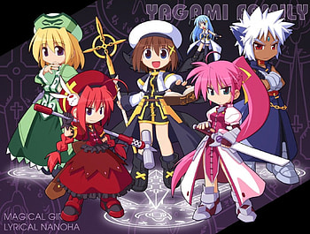 Chibi Hayate and Crew, anime, signum, nanoha, hayate, reinforce ii, vita HD wallpaper