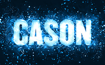 Happy Birtay Cason, , blue neon lights, Cason name, creative, Cason Happy Birtay, Cason Birtay, popular american male names, with Cason name, Cason HD wallpaper