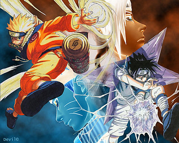 naruto & sasuke , chidori, rasengan HD wallpaper