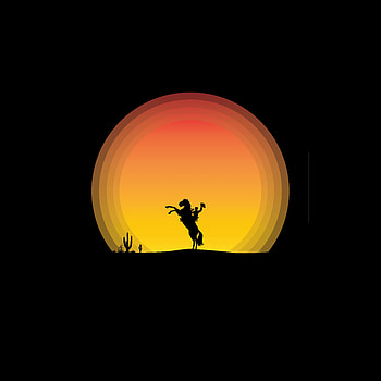 Horse, moon, rider, silhouette, minimal HD phone wallpaper