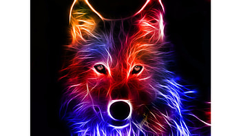 Colored Wolf 3D | HD wallpaper