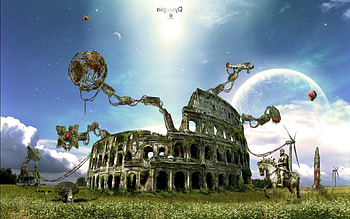 Colosseum Fantasy, fantasy, digital-universe HD wallpaper