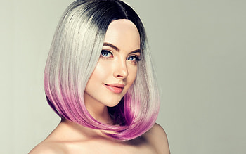 Color hair, smile, woman model HD wallpaper