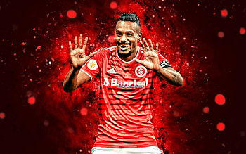 Edenilson, , 2021, Internacional FC, brazilian footballers, Edenilson Andrade dos Santos, soccer, SC Internacional, Brazilian Serie A, football, red neon lights, Edenilson Internacional, Edenilson HD wallpaper