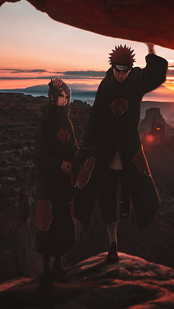 Pain and konan, art, anime HD phone wallpaper