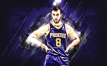 Frank Kaminsky, Phoenix Suns, NBA, American basketball player, purple stone background, basketball, grunge art HD wallpaper
