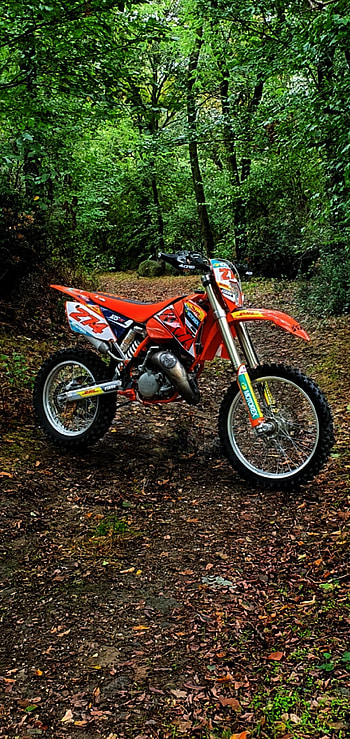 KTM EXC 2004, automotive lighting, motorcycle HD phone wallpaper