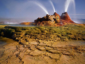 steam spouts, rocky HD wallpaper