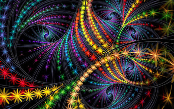 Fractal Fireworks, colors, digital, fractal, art HD wallpaper
