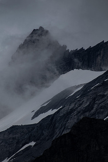 Nature, Snow, Mountain, Vertex, Top, Fog, Cloud HD phone wallpaper